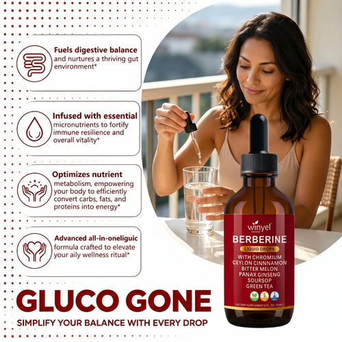 Organic Ceylon Cinnamon Berberine Liquid Drops Supplement With Bitter Melon Extract, Glucomannan, Gymnema, Chromium, Turmeric, Organic Panax Ginseng
